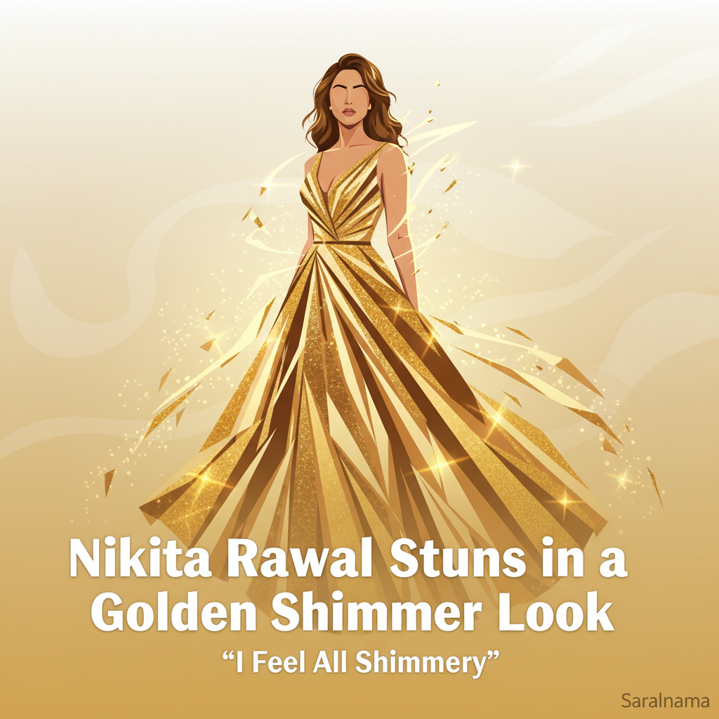 Nikita Rawal Stuns in a Golden Shimmer Look, Says “I Feel All Shimmery”