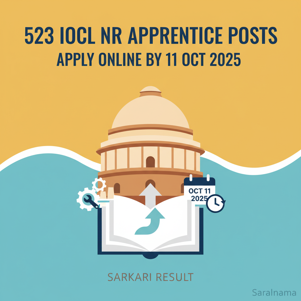 523 IOCL NR Apprentice Posts: Apply Online by 11 Oct 2025