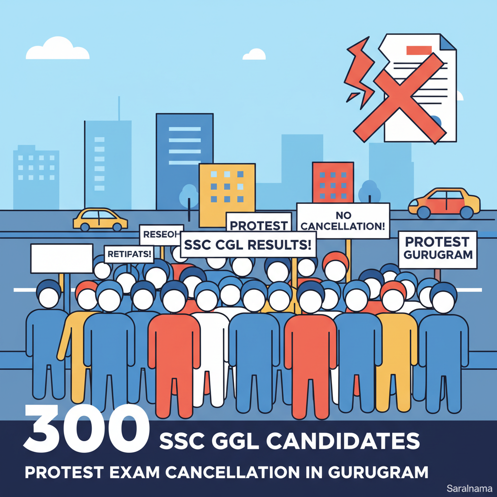 300 SSC CGL Candidates Protest Exam Cancellation in Gurugram