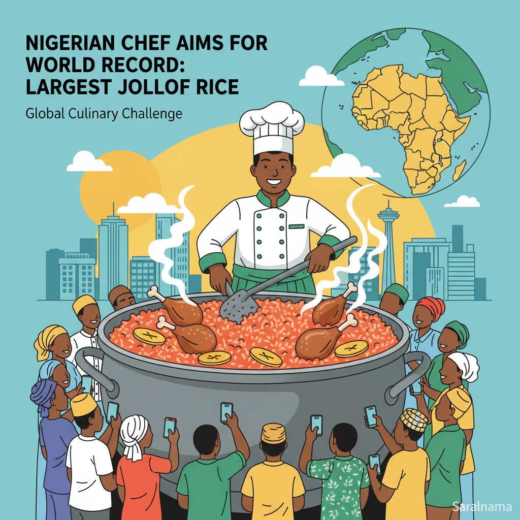 Nigerian Chef Attempts World's Largest Jollof Rice Record