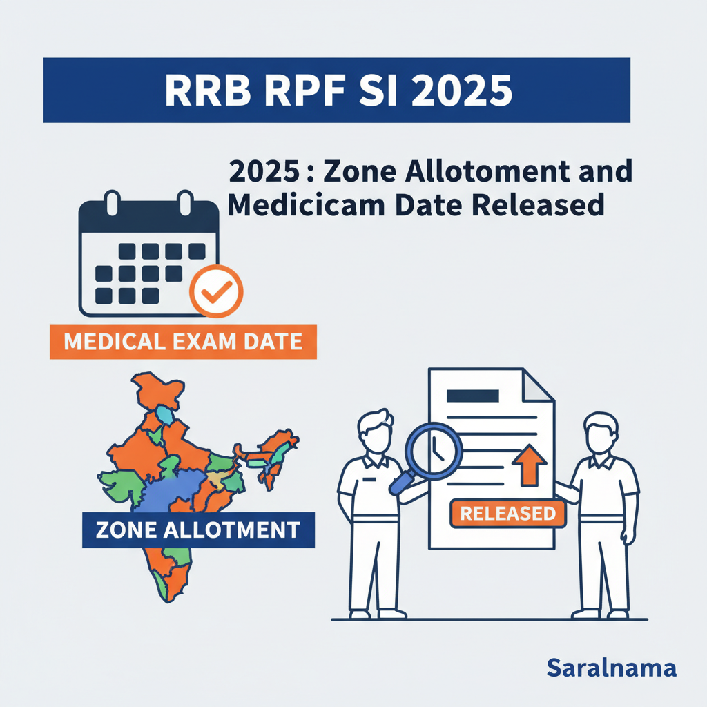 RRB RPF SI 2025: Zone Allotment and Medical Exam Date Released