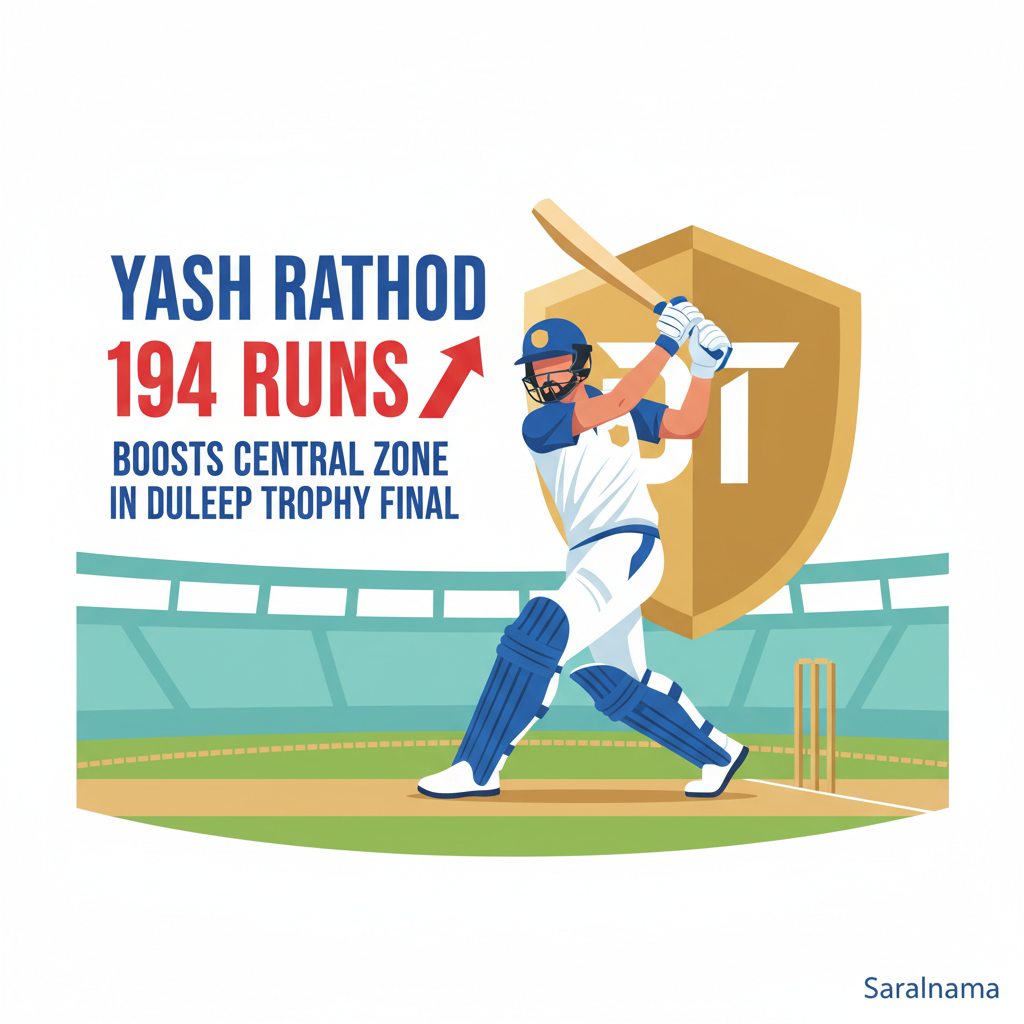 Yash Rathod's 194 Boosts Central Zone in Duleep Trophy Final