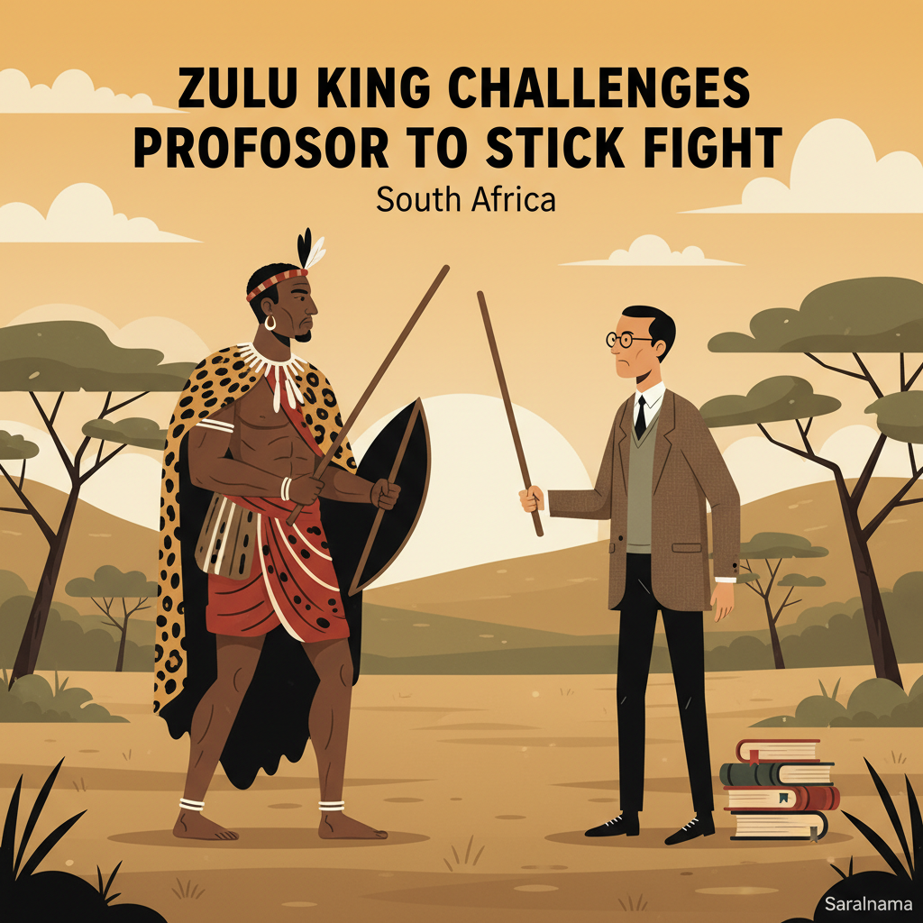 Zulu King Challenges Professor to Stick Fight in South Africa