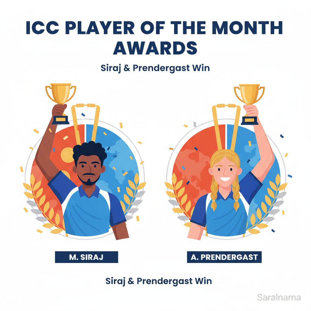 Siraj and Prendergast Win ICC Player of the Month Awards