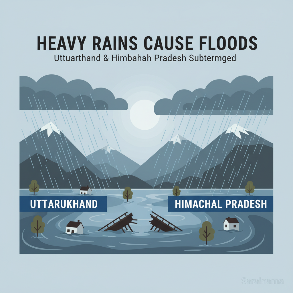 Heavy Rains Cause Floods in Uttarakhand and Himachal Pradesh