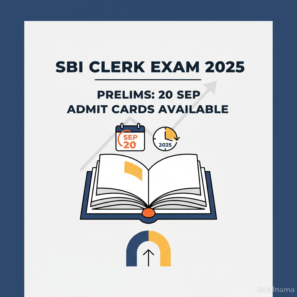SBI Clerk Exam 2025: Prelims on 20 Sep, Admit Cards Available