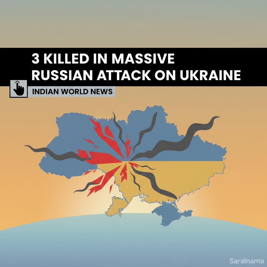 3 Killed in Massive Russian Attack on Ukraine