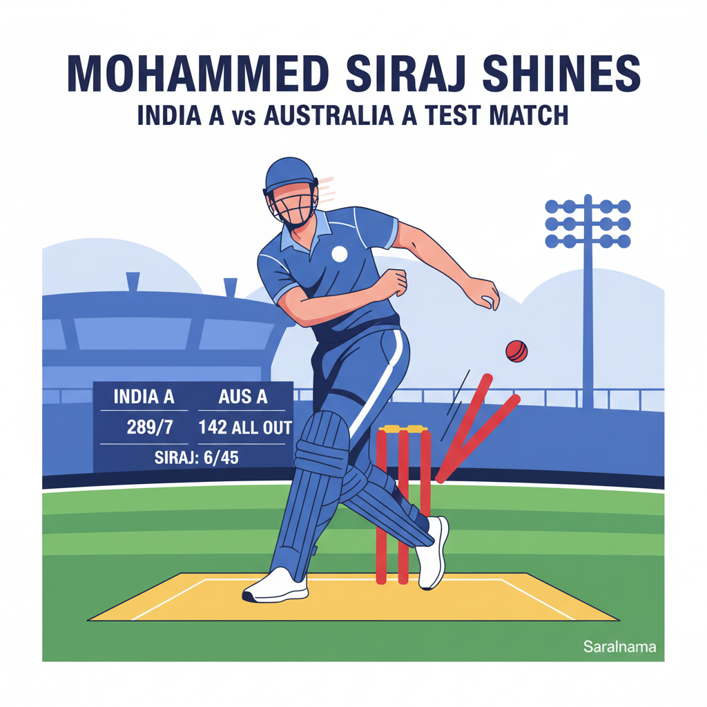 Mohammed Siraj Shines in India A vs Australia A Test Match