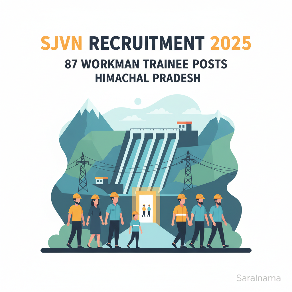 SJVN Recruitment 2025: 87 Workman Trainee Posts in Himachal