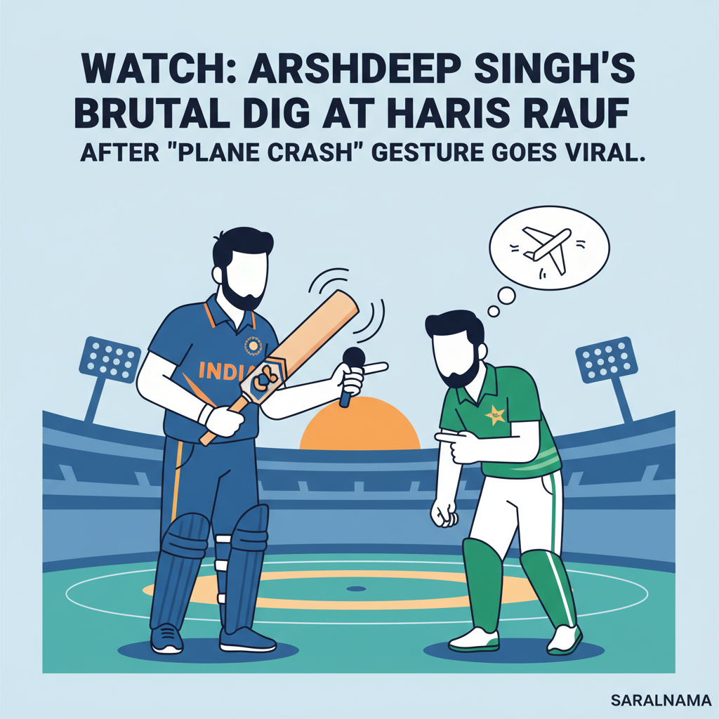 Watch: Arshdeep Singh&#x27;s brutal dig at Haris Rauf after &quot;plane crash&quot; gesture goes viral