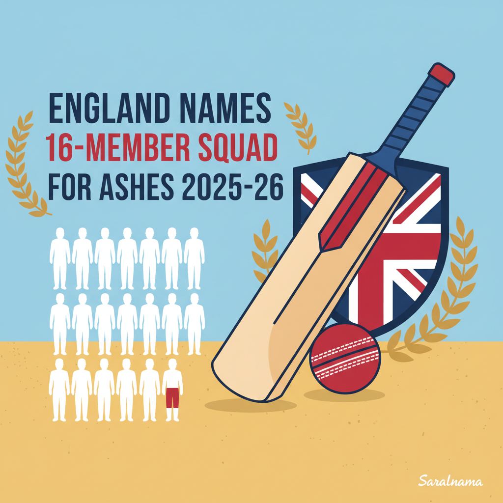 England Names 16-Member Squad for Ashes 2025-26