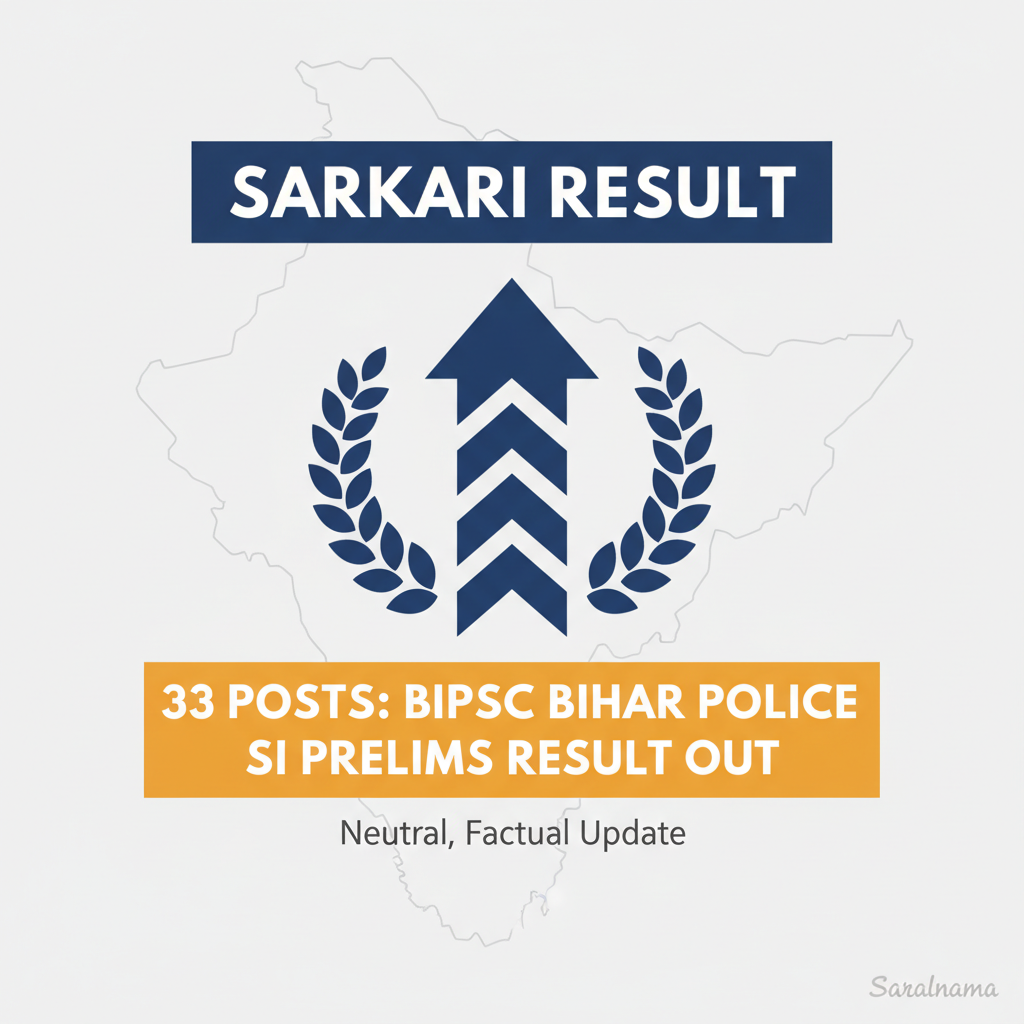 33 Posts: BPSSC Bihar Police SI Prelims Result Out