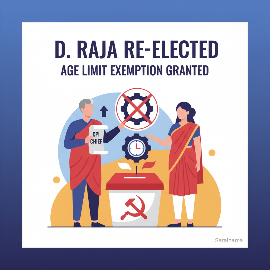D Raja Re-elected as CPI Chief, Age Limit Exemption Granted