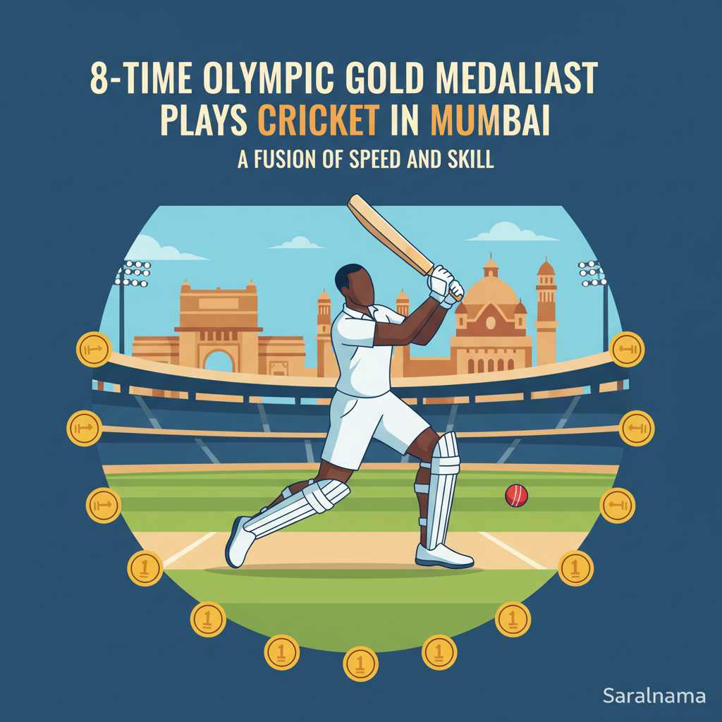 8-Time Olympic Gold Medalist Bolt Plays Cricket in Mumbai