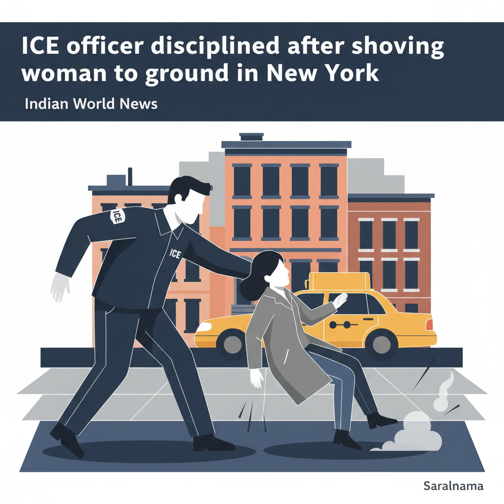 ICE officer disciplined after shoving woman to ground in New York