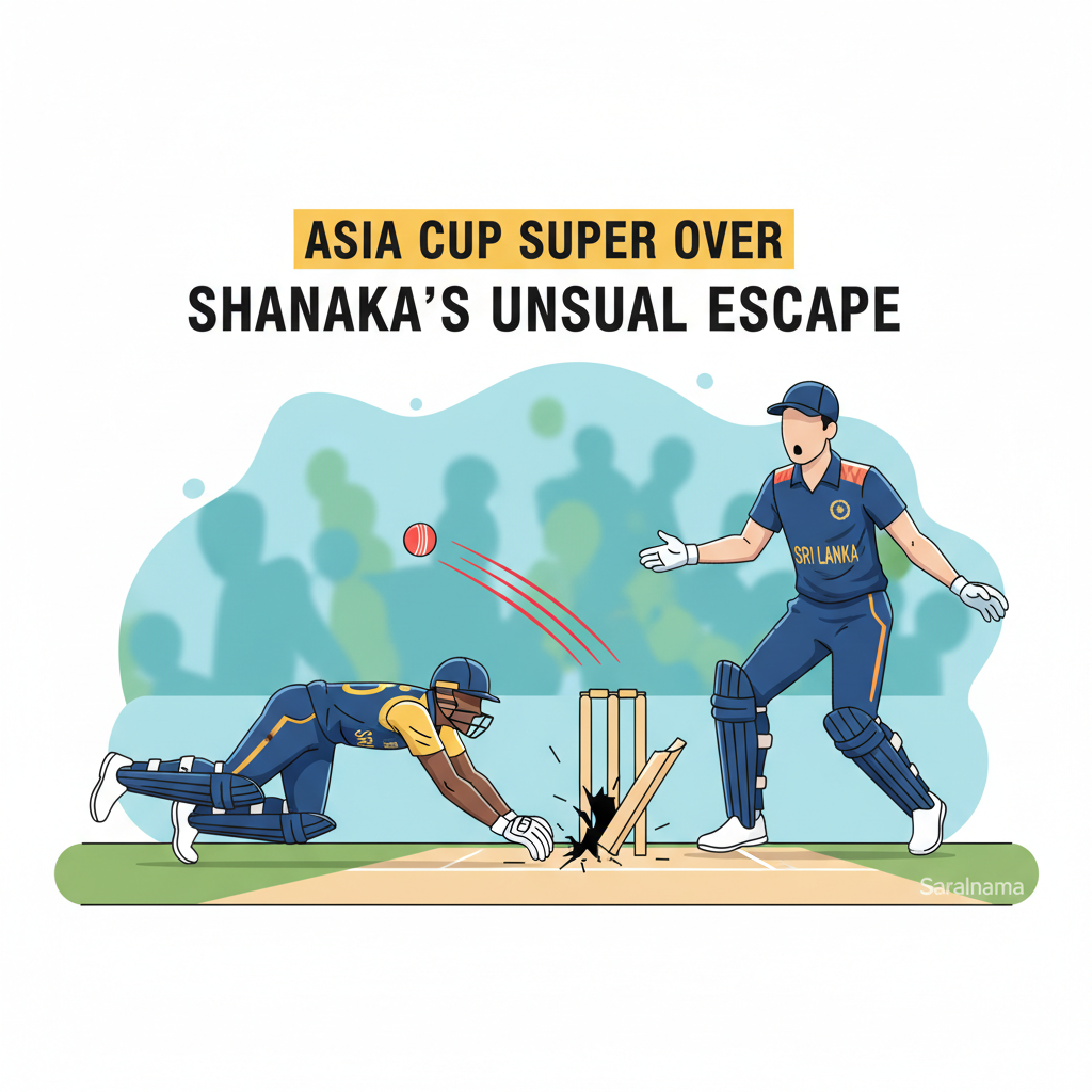 Dasun Shanaka's Unusual Run Out Escape in Asia Cup Super Over