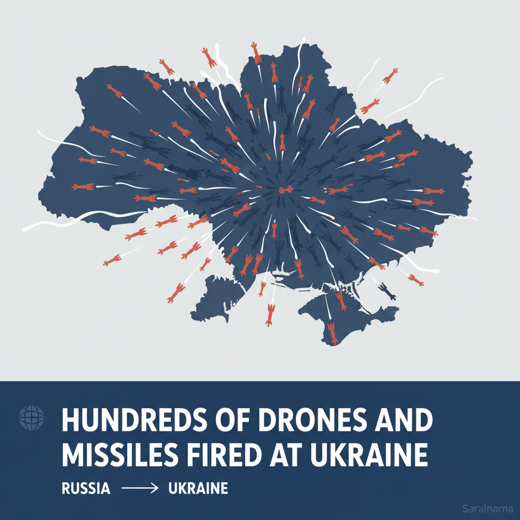 &#x27;Hundreds&#x27; of drones and missiles fired at Ukraine by Russia