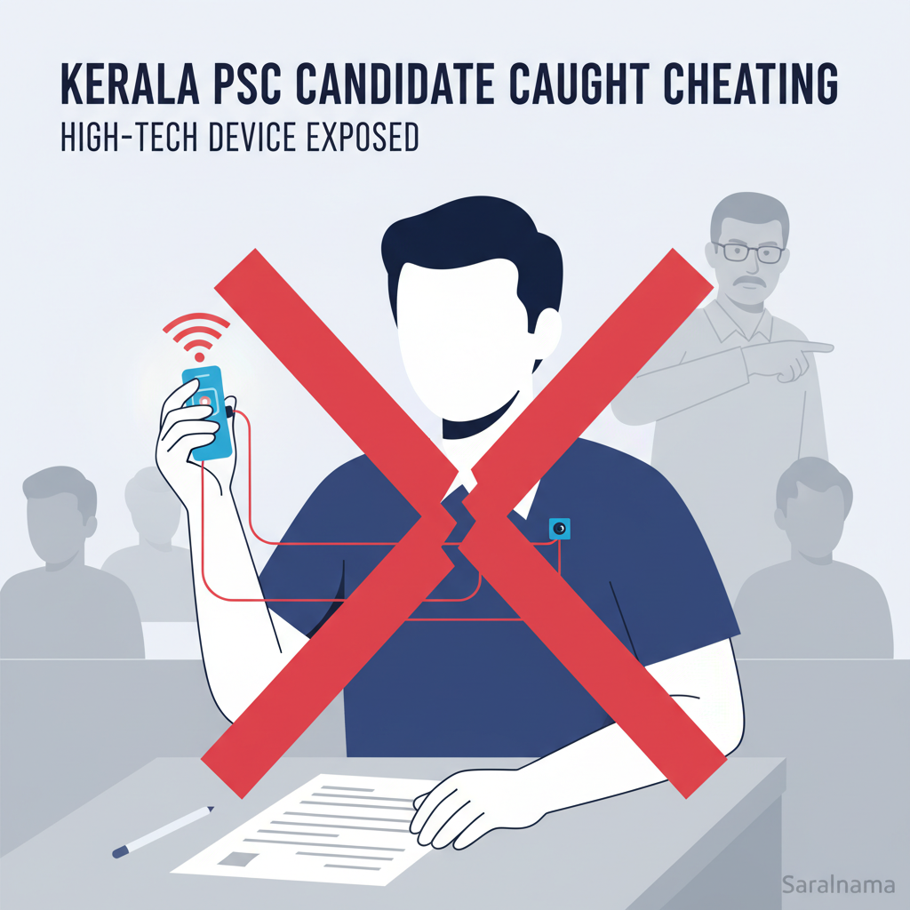Kerala PSC Candidate Caught Cheating with High-Tech Device