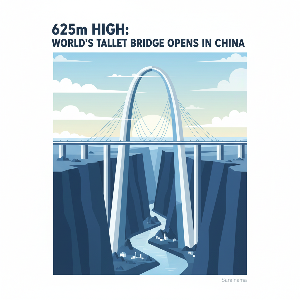 625m High: World's Tallest Bridge Opens in China