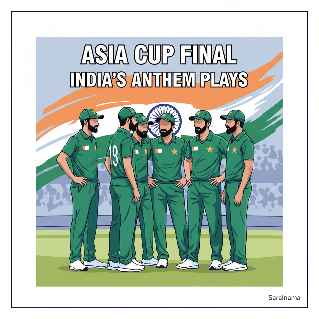 Pakistan Players Chat During India's Anthem at Asia Cup Final