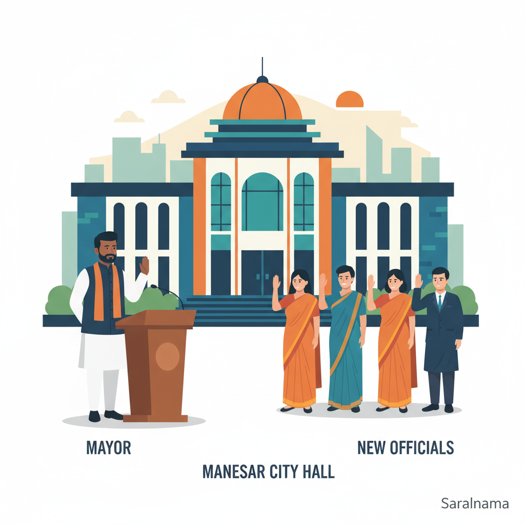 Manesar Mayor Swears In New Officials at City Hall