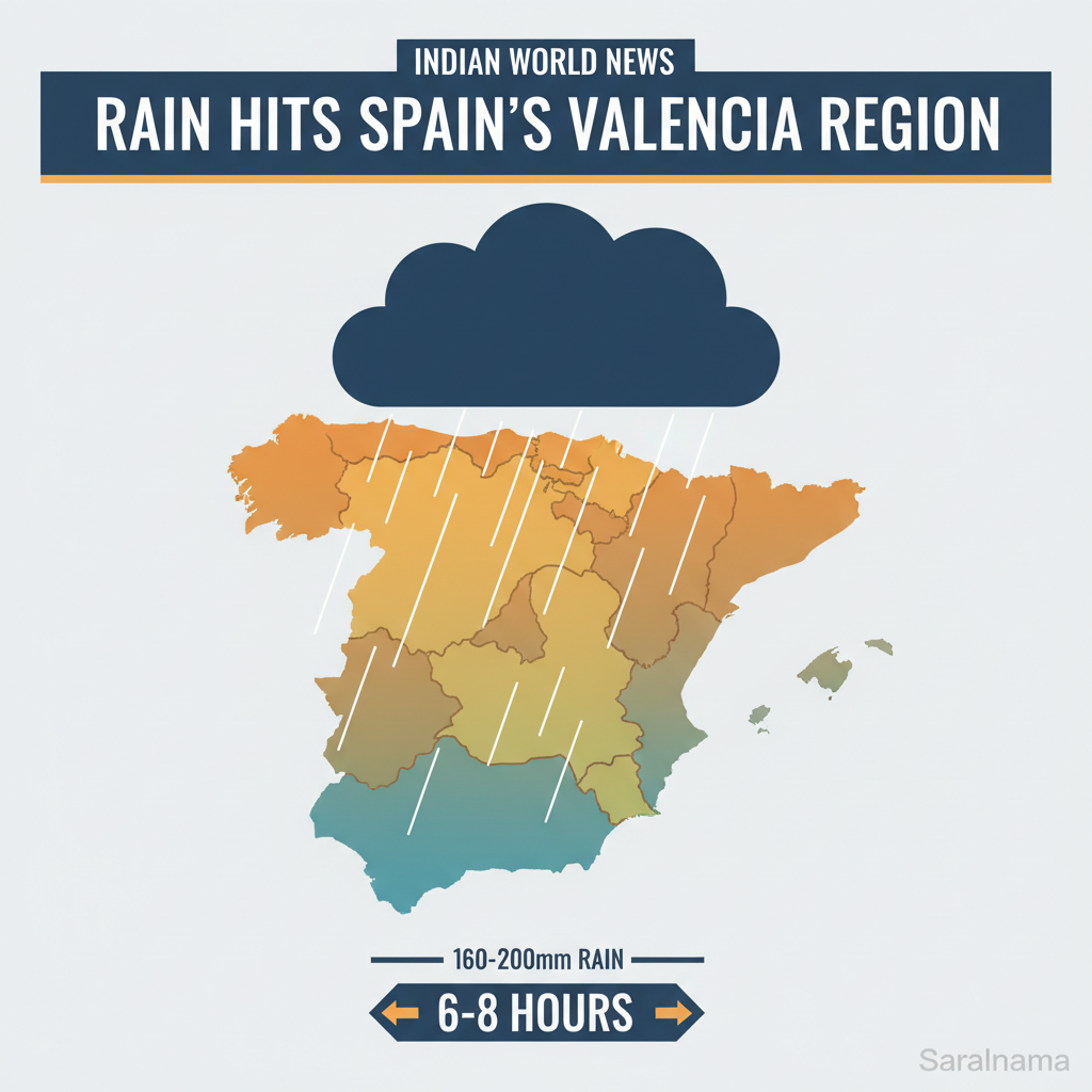 160-200mm Rain Hits Spain's Valencia Region in 6-8 Hours