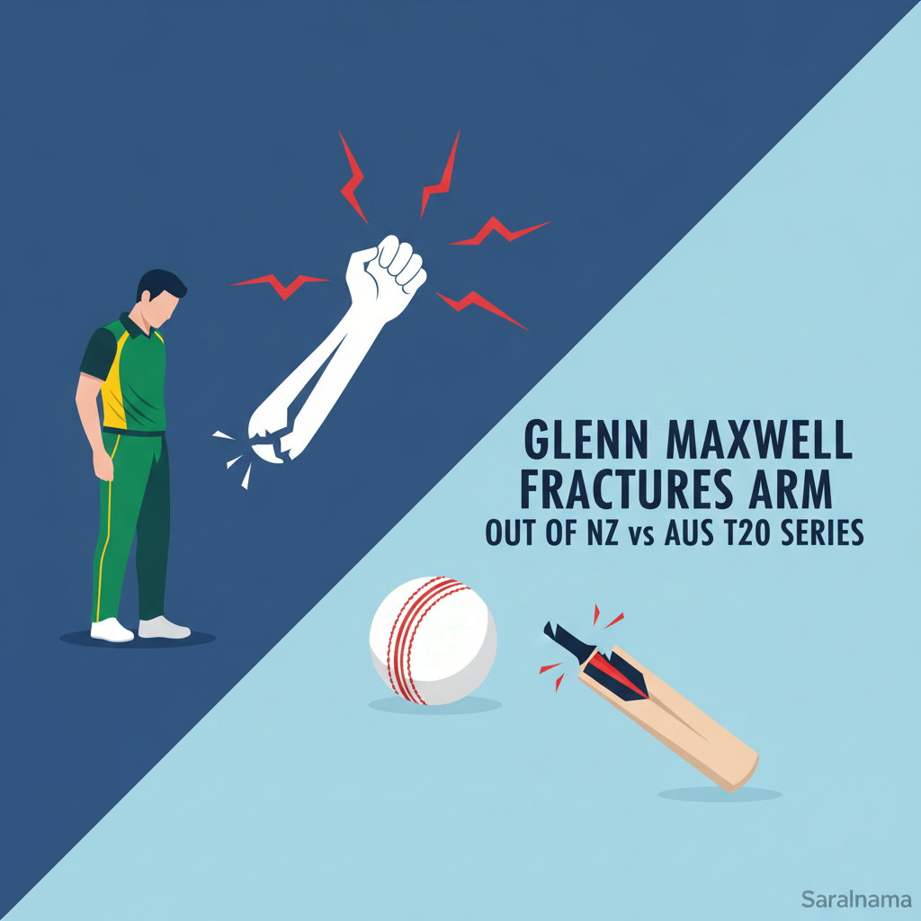 Glenn Maxwell Fractures Arm, Out of NZ vs AUS T20 Series