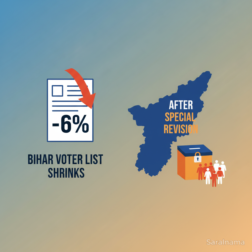 Bihar Voter List Shrinks 6% After Special Revision