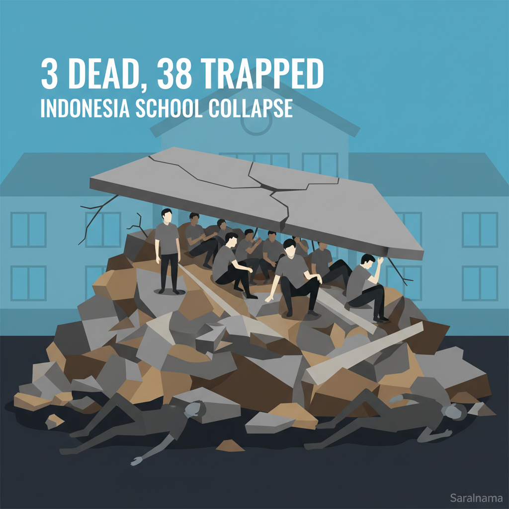 3 Dead, 38 Trapped in Indonesia School Collapse
