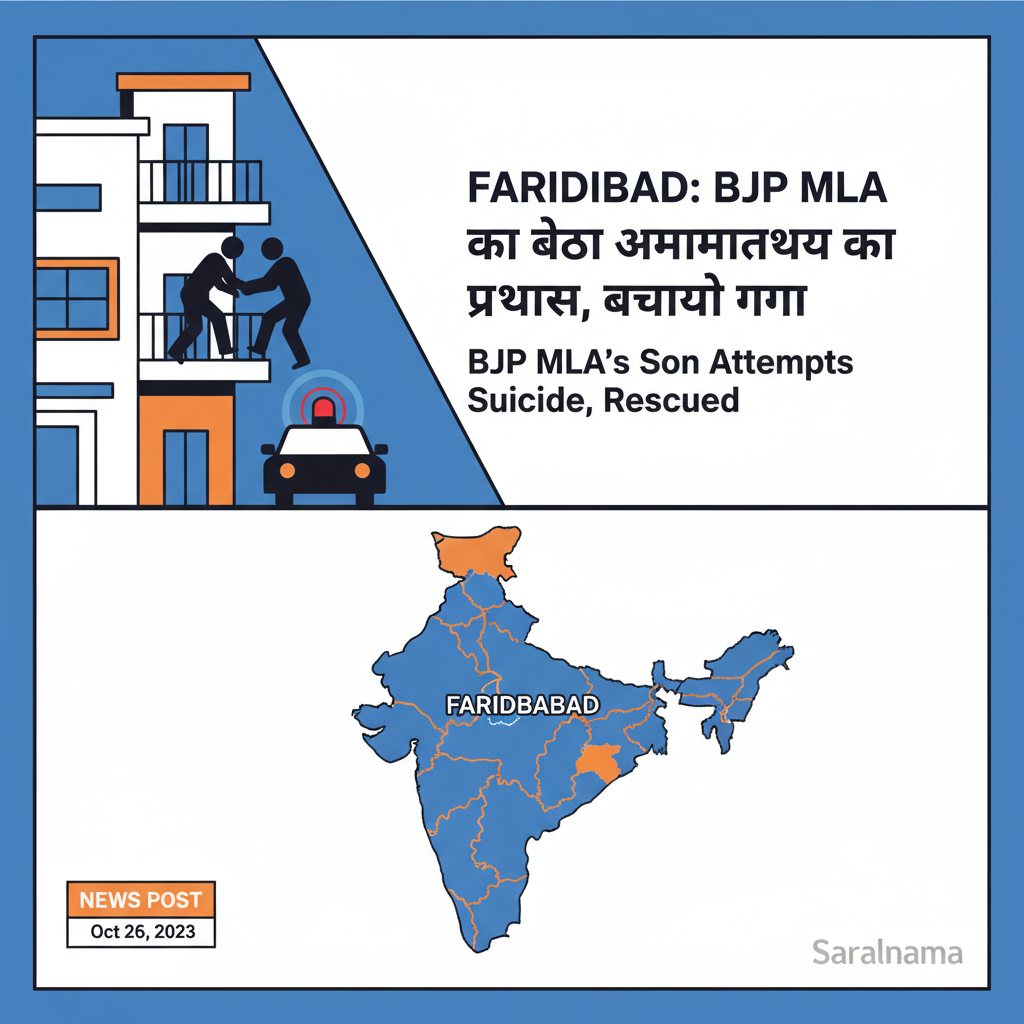 BJP MLA's Son Attempts Suicide in Faridabad, Rescued
