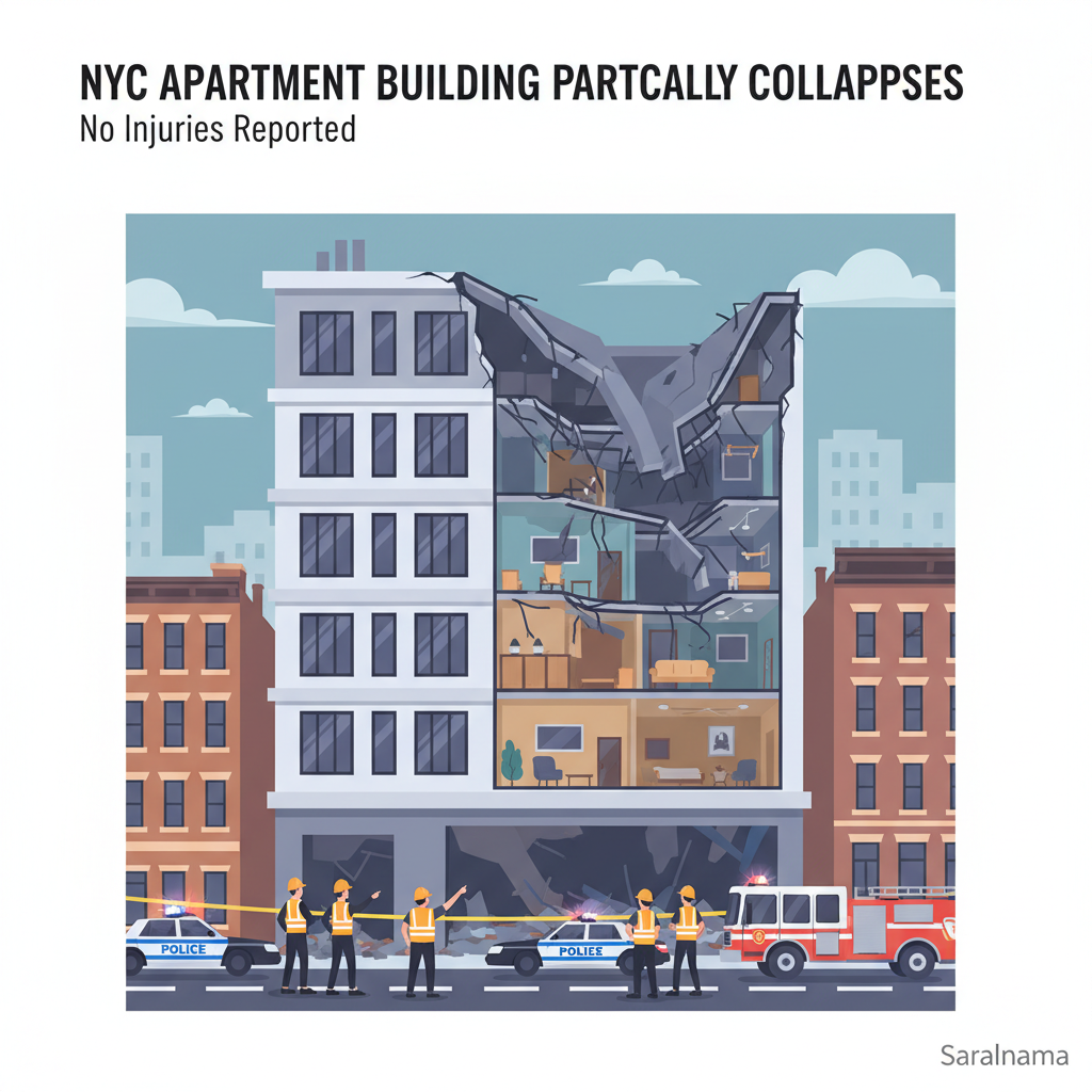 NYC Apartment Building Partially Collapses, No Injuries