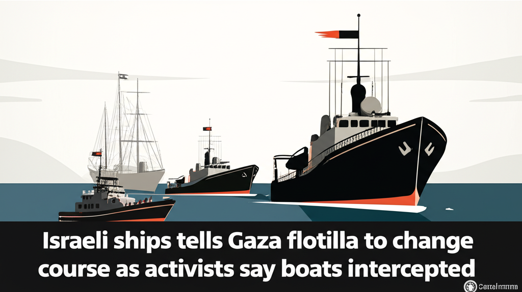 Israeli naval ships tells Gaza flotilla to change course as activists say boats intercepted