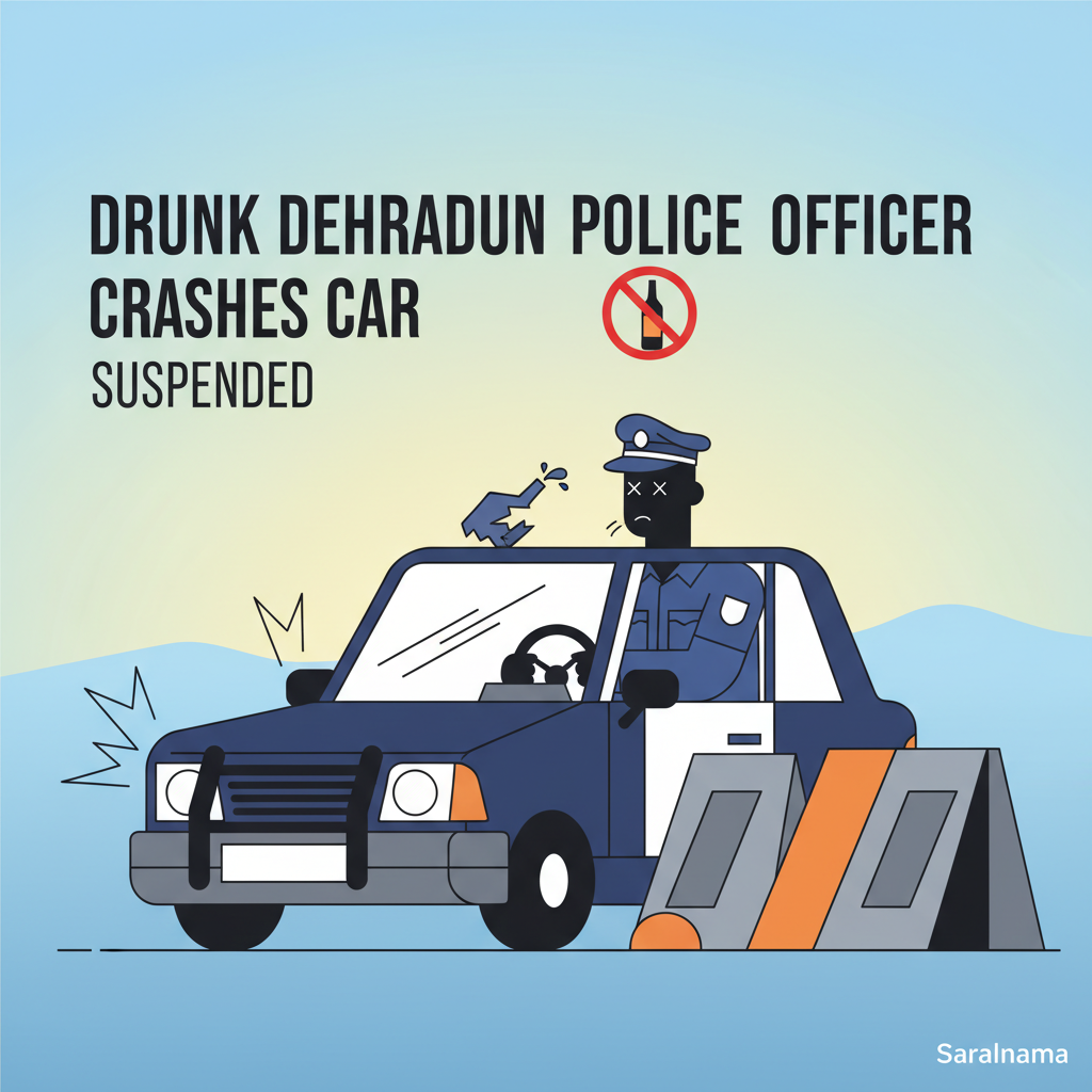 Drunk Dehradun Police Officer Crashes Car, Suspended