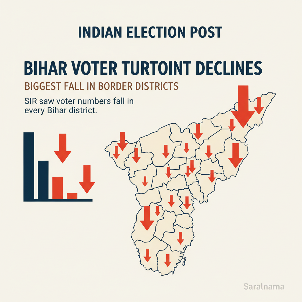 SIR saw voter numbers fall in every Bihar district, biggest declines in areas on the border