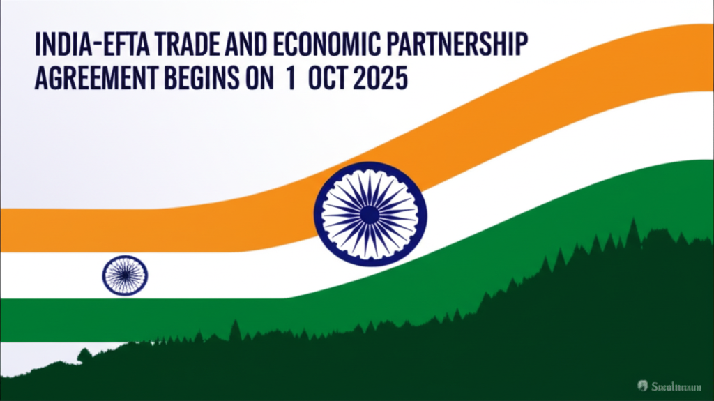 India-EFTA Trade and Economic Partnership Agreement Begins on 1 Oct 2025