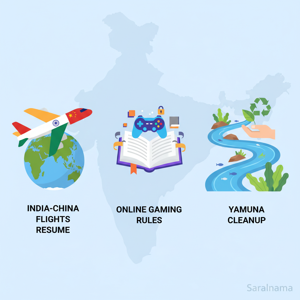 India-China Flights Resume, Online Gaming Rules, Yamuna Cleanup