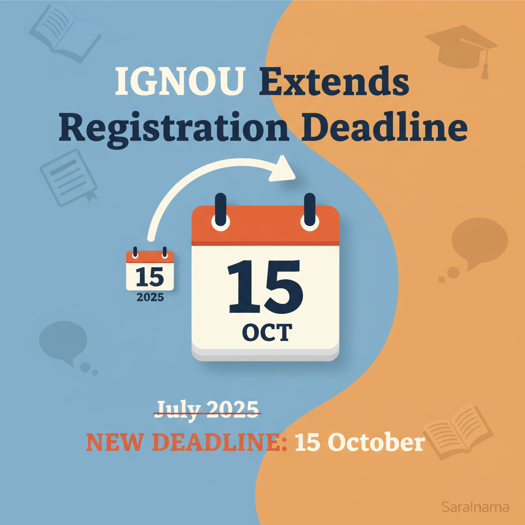IGNOU Extends July 2025 Registration Deadline to 15 Oct