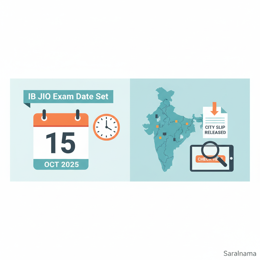 IB JIO Exam Date Set for 15 Oct 2025, City Slip Released