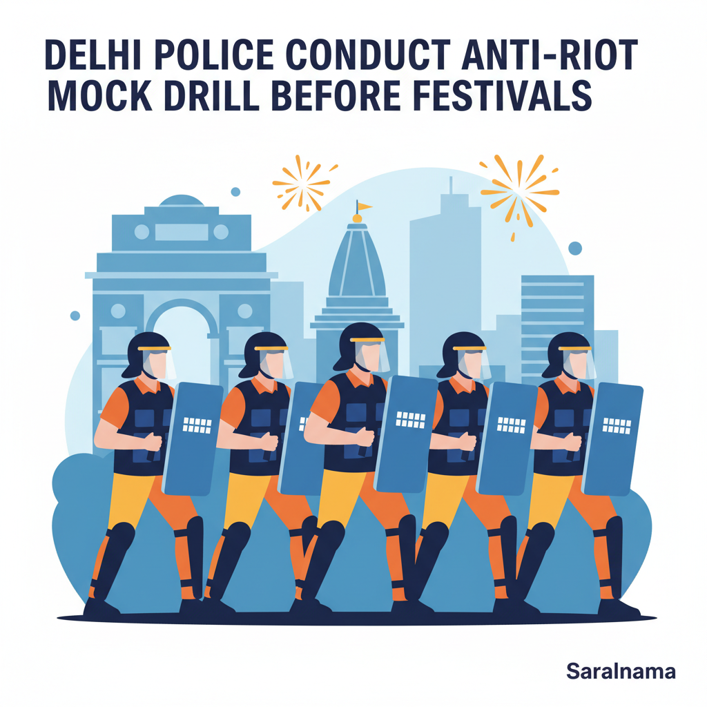 Delhi Police Conduct Anti-Riot Mock Drill Before Festivals