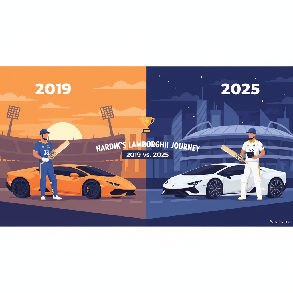 Hardik Pandya's Lamborghini Journey: 2019 vs 2025