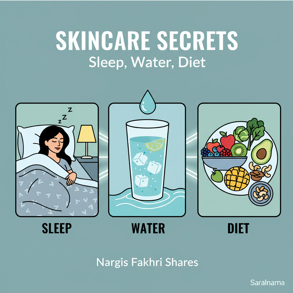 Nargis Fakhri Shares Skincare Secrets: Sleep, Water, Diet