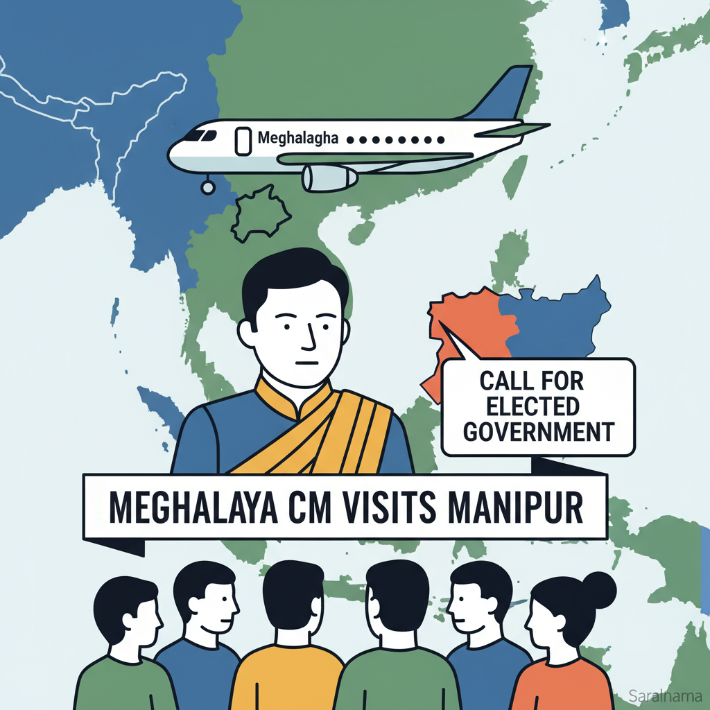 Meghalaya CM Visits Manipur, Calls for Elected Government