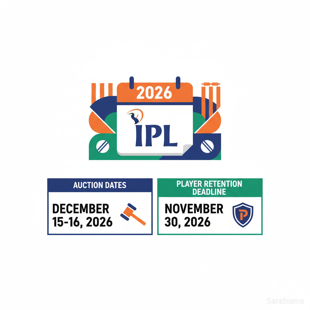 IPL 2026 Auction Dates and Player Retention Deadline Set