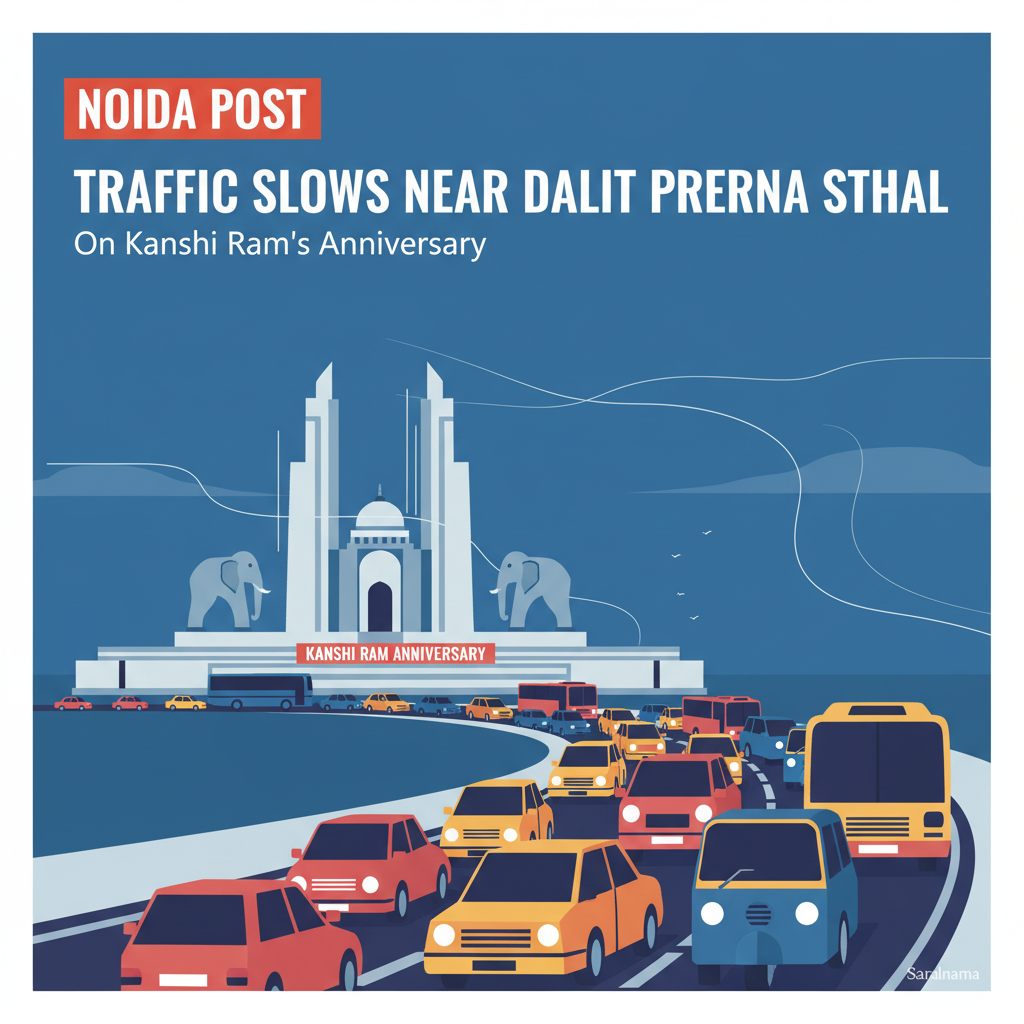 Traffic Slows Near Dalit Prerna Sthal on Kanshi Ram's Anniversary
