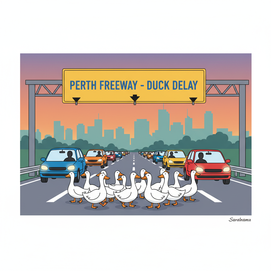 12 Ducks Halt Traffic on Perth Freeway During Rush Hour