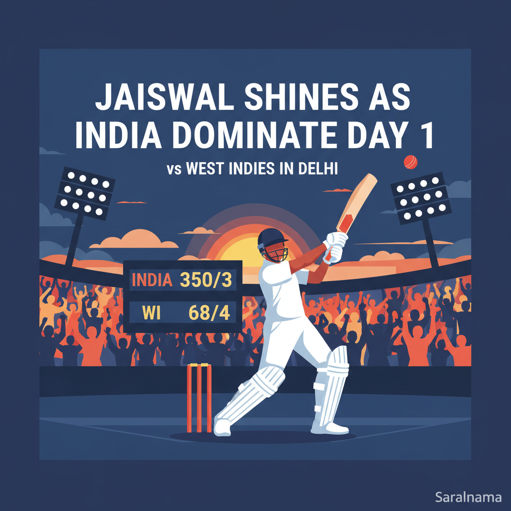 Jaiswal Shines as India Dominate Day 1 vs West Indies in Delhi