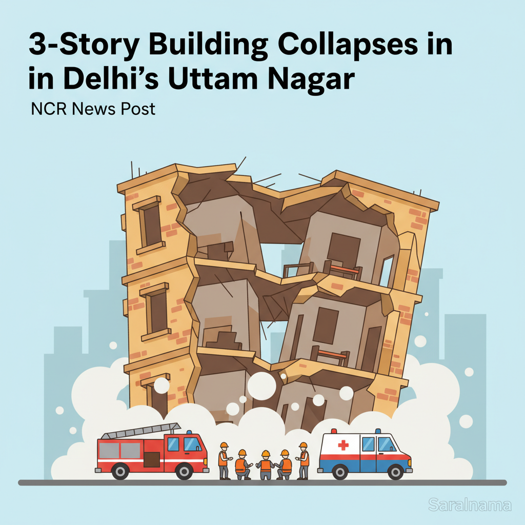 3-Story Building Collapses in Delhi's Uttam Nagar