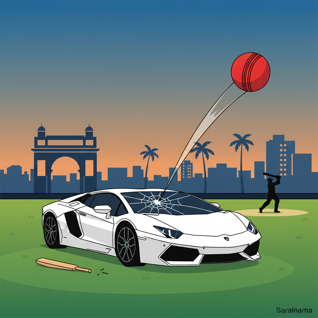 Rohit Sharma's Six Damages Own Lamborghini at Shivaji Park