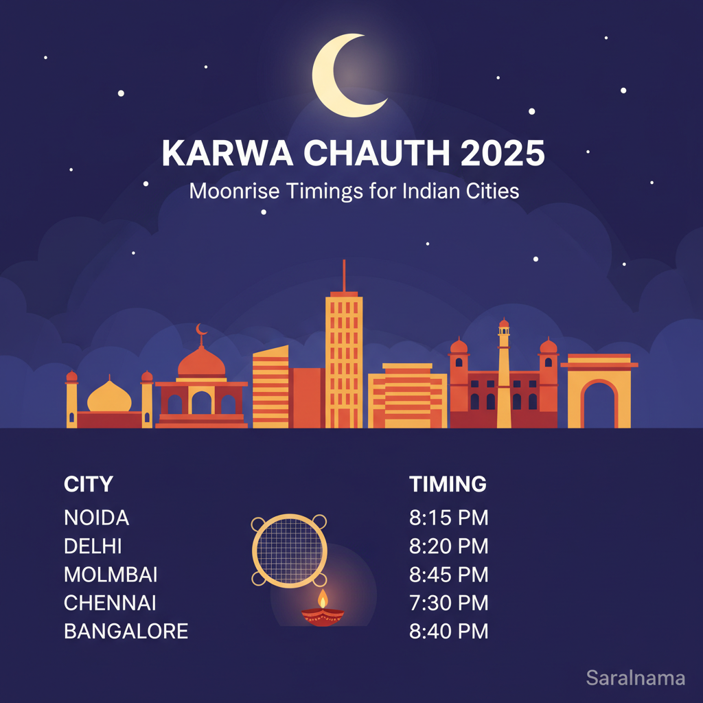 Karwa Chauth 2025: Moonrise Timings for Indian Cities