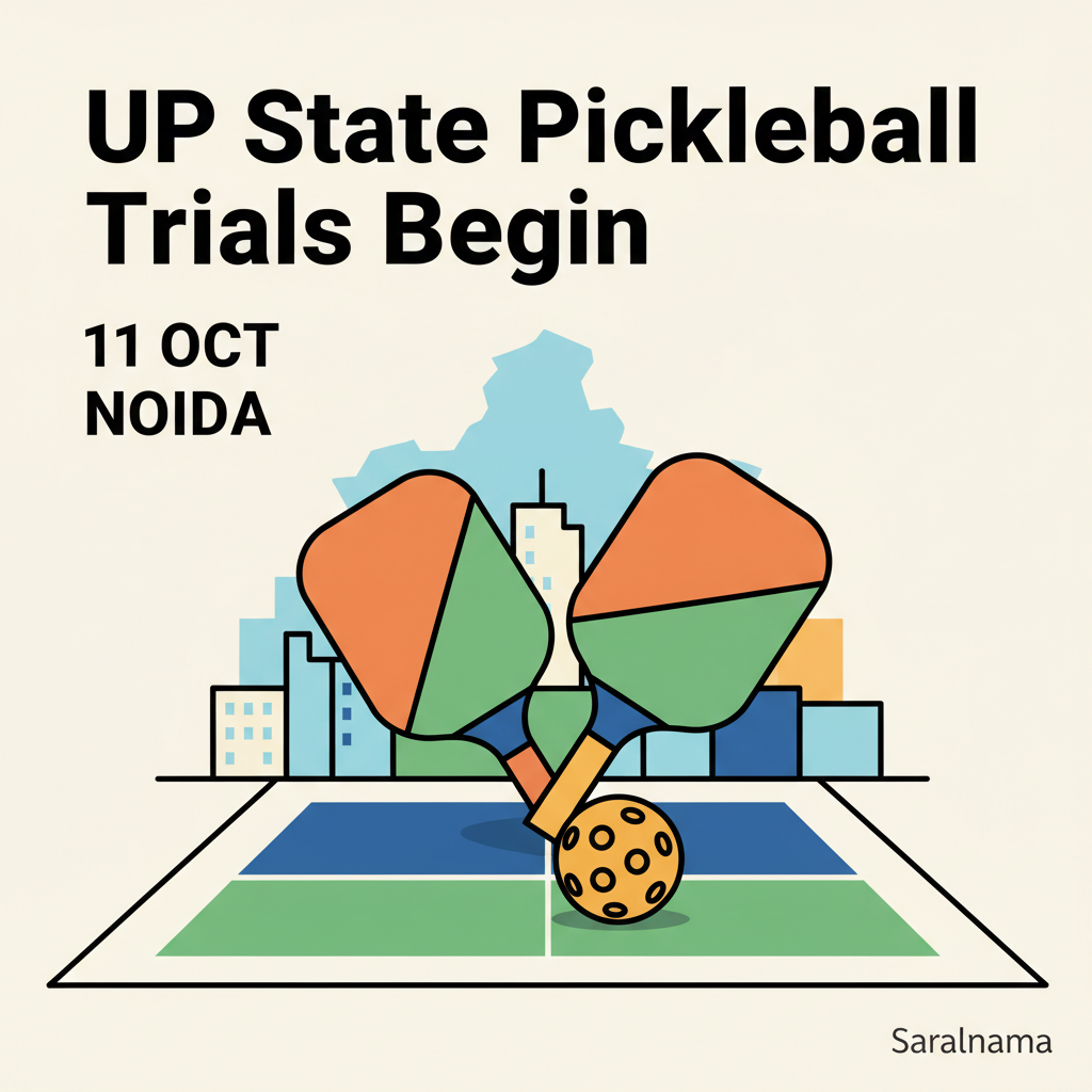 UP State Pickleball Trials Begin 11 Oct in Noida